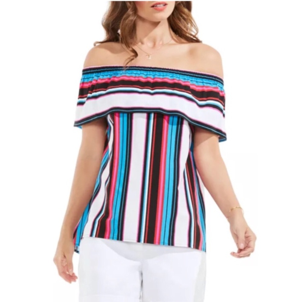 Vince Camuto Havana Brights Del Rio Blouse sz M
